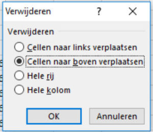 sneltoets ctrl+min popup venster verwijderen opties