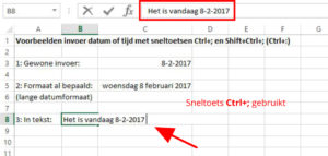 sneltoets Ctrl+puntkomma derde voorbeeld 2