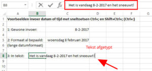 sneltoets ctrl+puntkomma derde voorbeeld 3